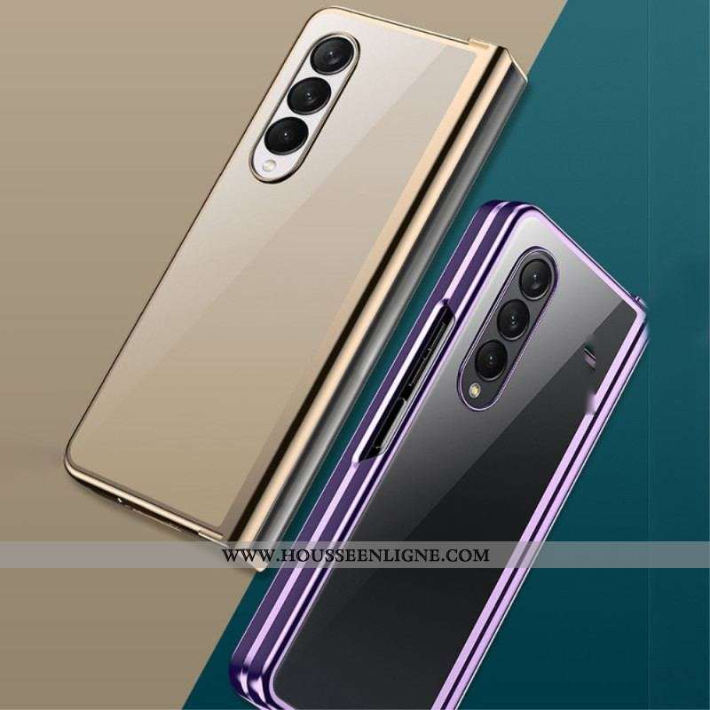Coque Samsung Galaxy Z Fold 4 Transparente Métallisée à Charnière
