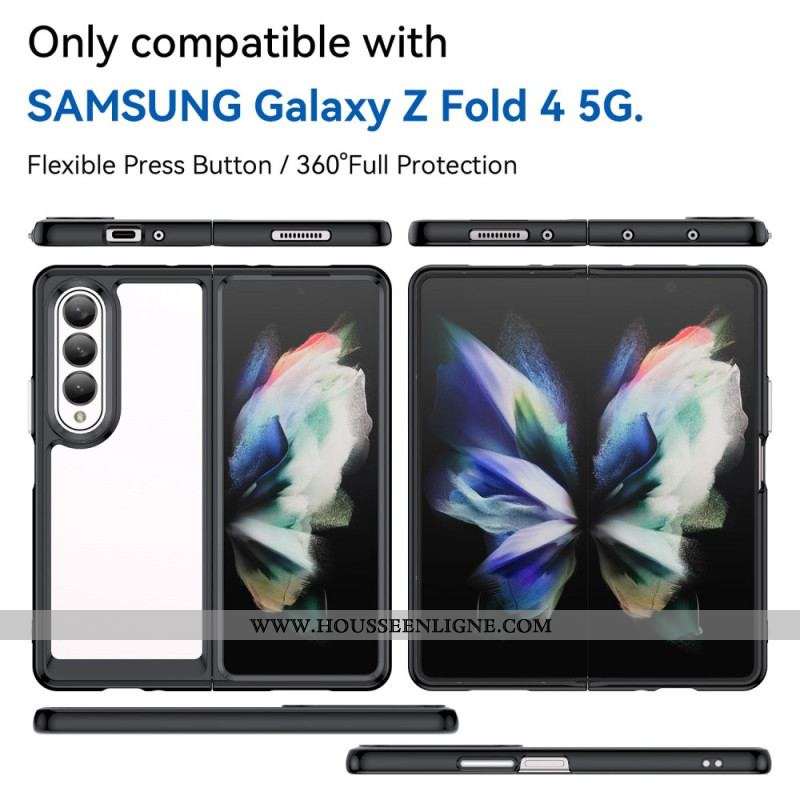 Coque Samsung Galaxy Z Fold 4 Transparente Rebords Colorés