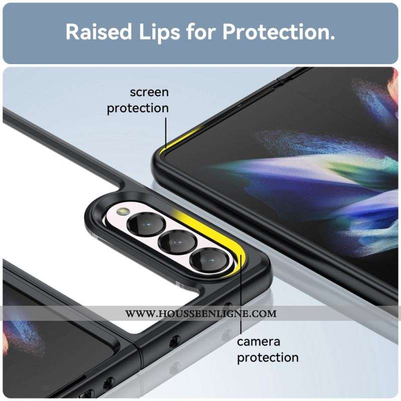 Coque Samsung Galaxy Z Fold 4 Transparente Rebords Colorés