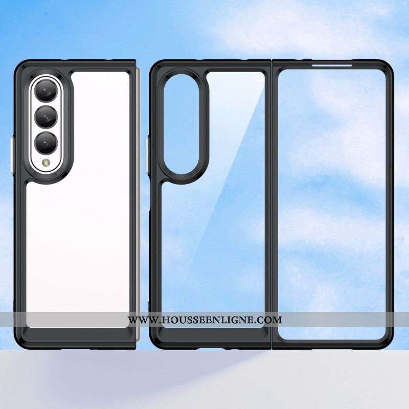 Coque Samsung Galaxy Z Fold 4 Transparente Rebords Colorés