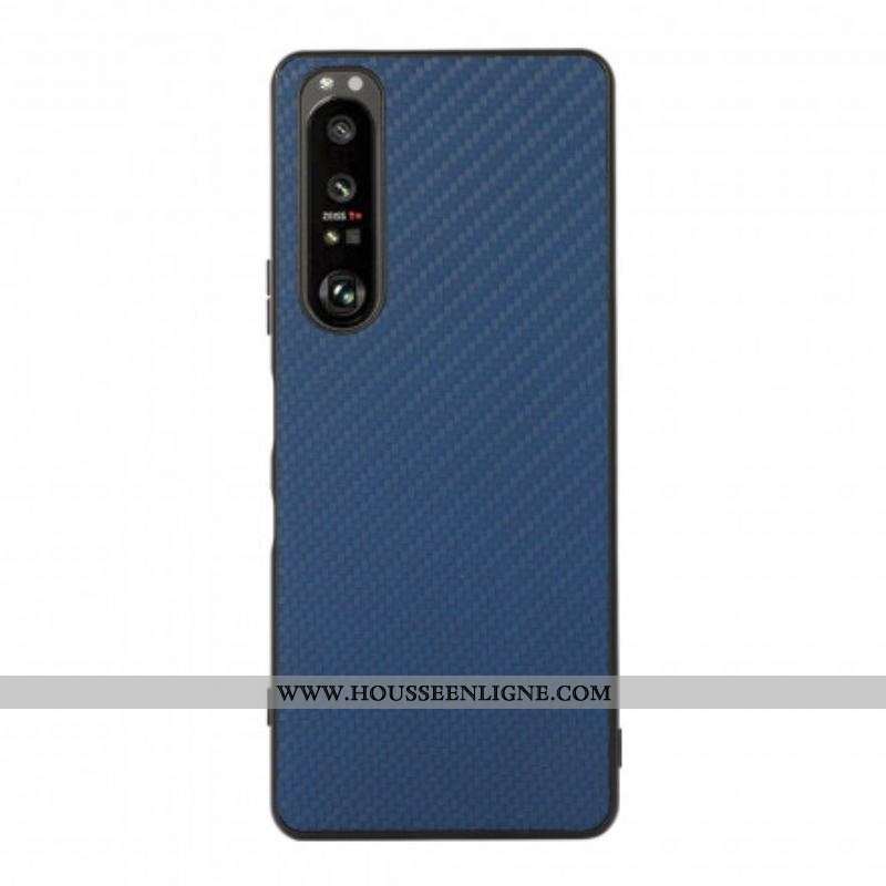Coque Sony Xperia 1 III Effet Cuir Texture Fibre Carbone