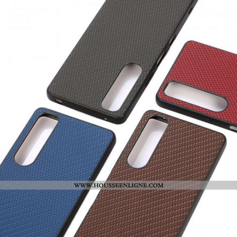 Coque Sony Xperia 1 III Effet Cuir Texture Fibre Carbone