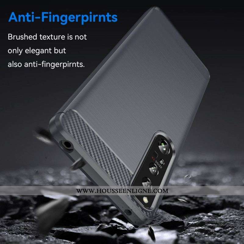 Coque Sony Xperia 1 IV Fibre Carbone Brossée