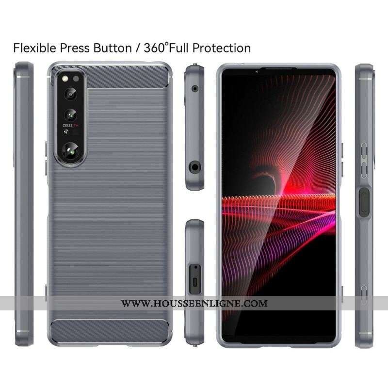 Coque Sony Xperia 1 IV Fibre Carbone Brossée