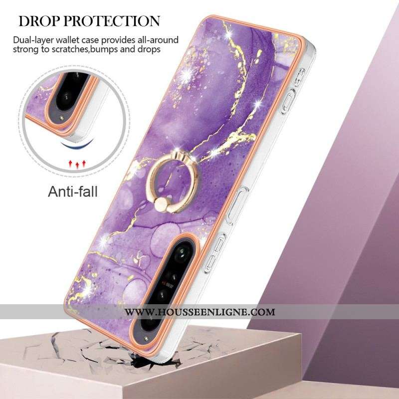 Coque Sony Xperia 1 IV Marbre avec Anneau-Support