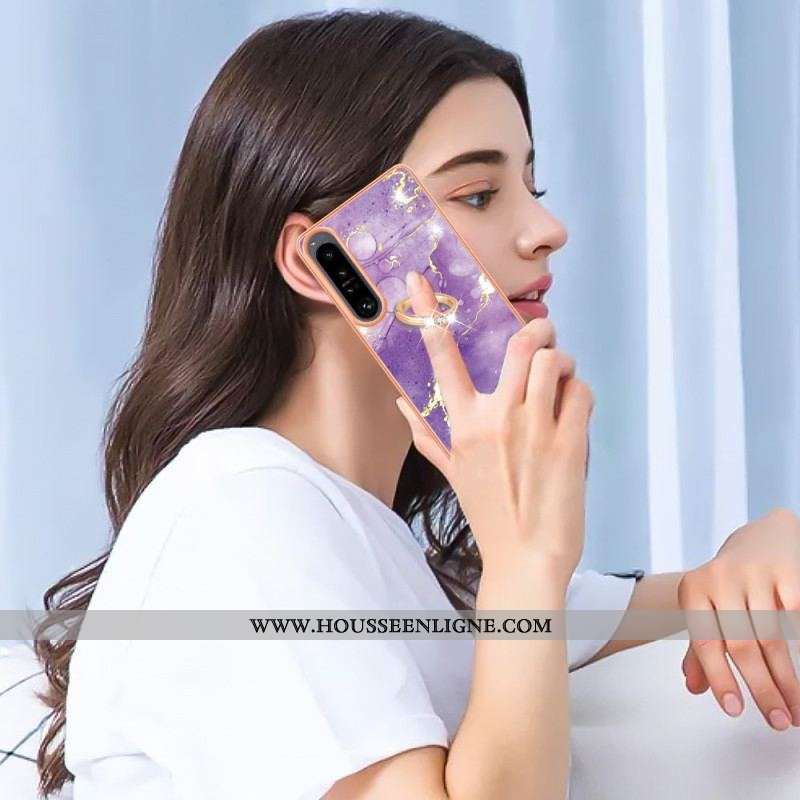 Coque Sony Xperia 1 IV Marbre avec Anneau-Support