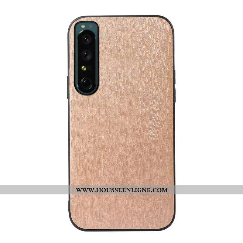 Coque Sony Xperia 1 IV Simili Cuir Texture Bois