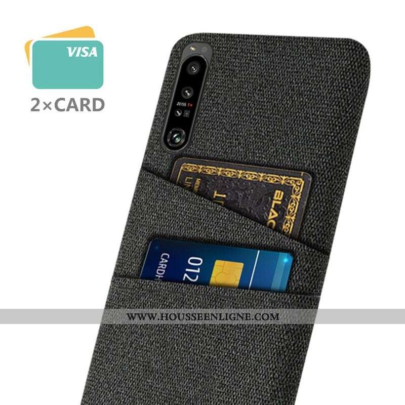 Coque Sony Xperia 1 IV Tissu Porte-Cartes