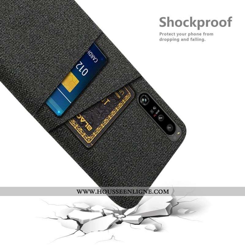 Coque Sony Xperia 1 IV Tissu Porte-Cartes