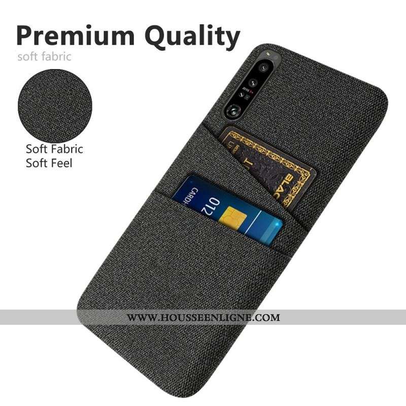 Coque Sony Xperia 1 IV Tissu Porte-Cartes