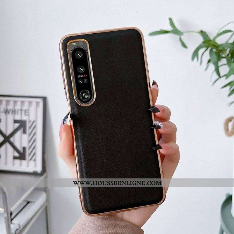 Coque Sony Xperia 1 IV Véritable Cuir Color