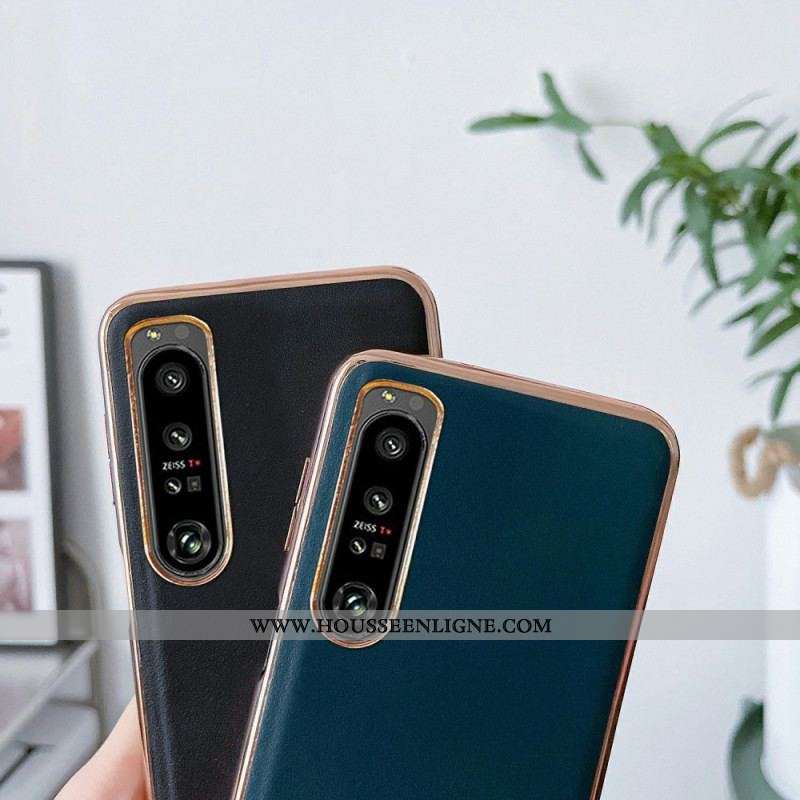 Coque Sony Xperia 1 IV Véritable Cuir Color