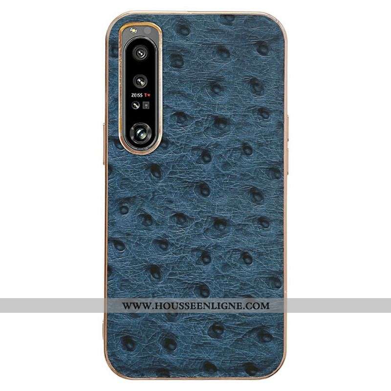 Coque Sony Xperia 1 IV Véritable Cuir Style Autruche