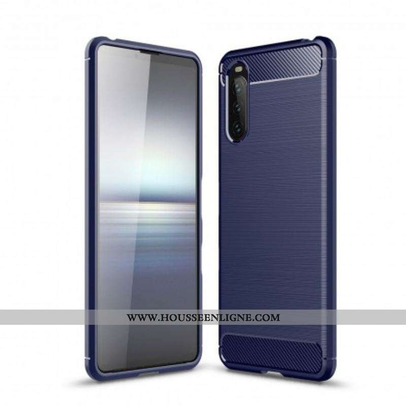 Coque Sony Xperia 10 III Fibre Carbone Brossée