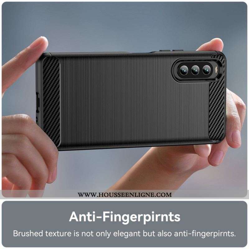 Coque Sony Xperia 10 IV Fibre Carbone Brossée