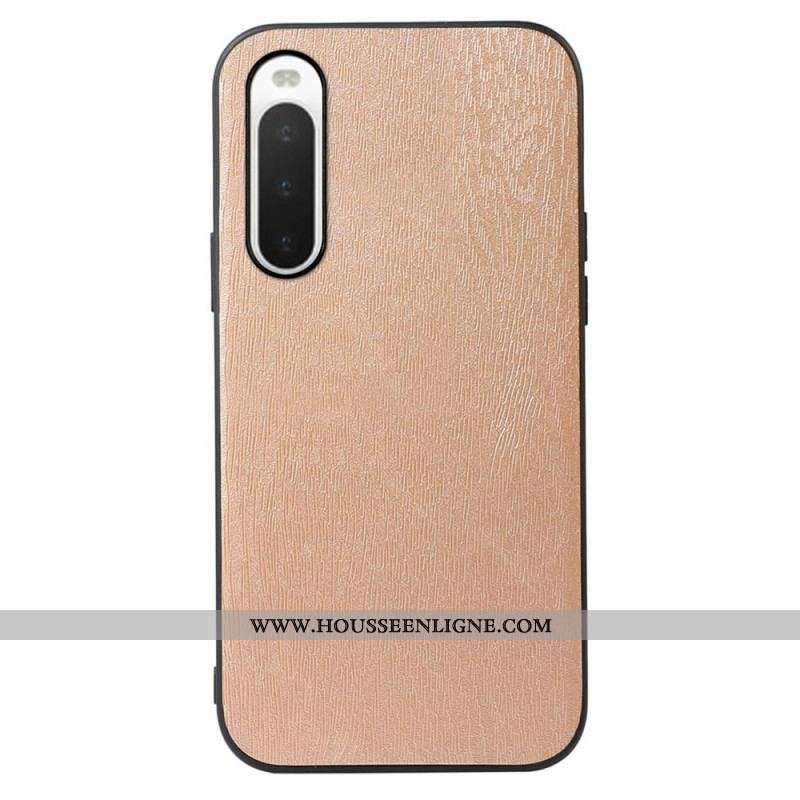Coque Sony Xperia 10 IV Simili Cuir Texture Bois