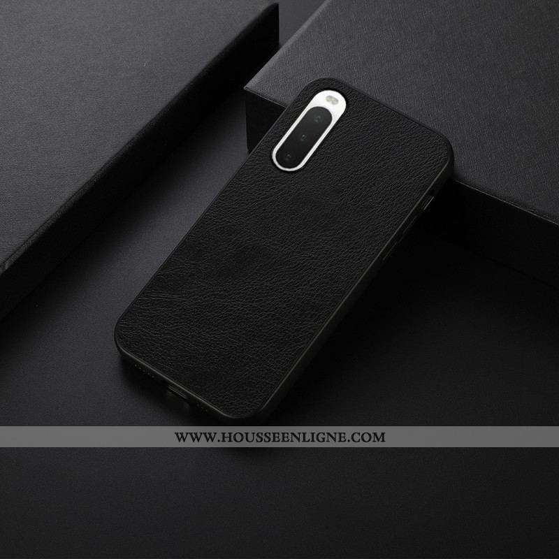 Coque Sony Xperia 10 IV Style Cuir Litchi