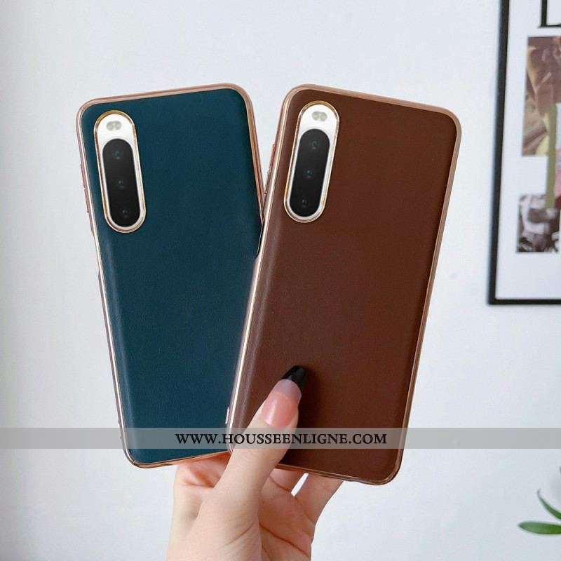 Coque Sony Xperia 10 IV Vrai Cuir