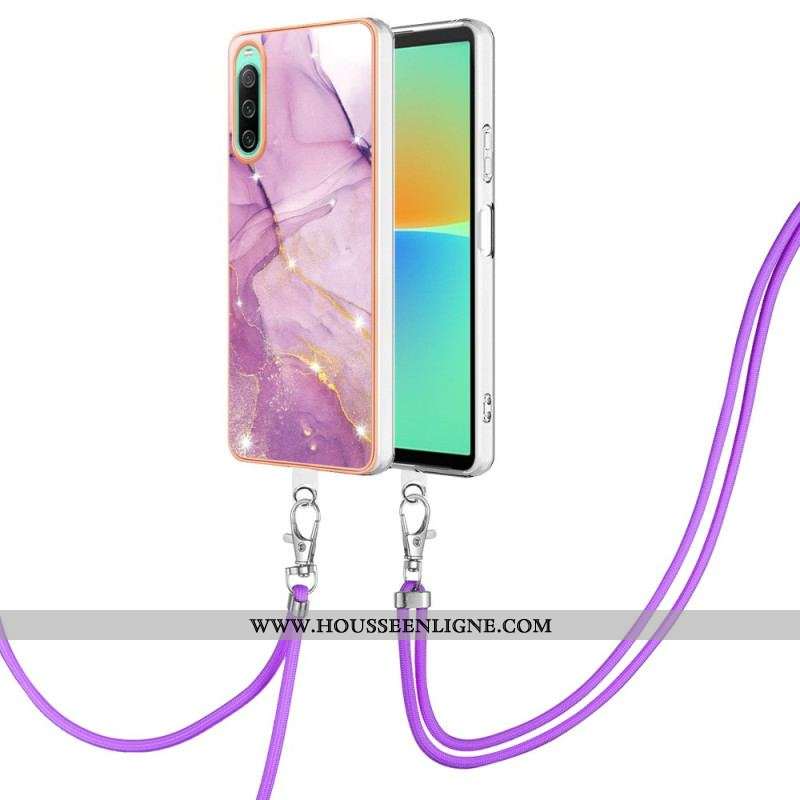Coque Sony Xperia 10 IV à Cordon Marbre