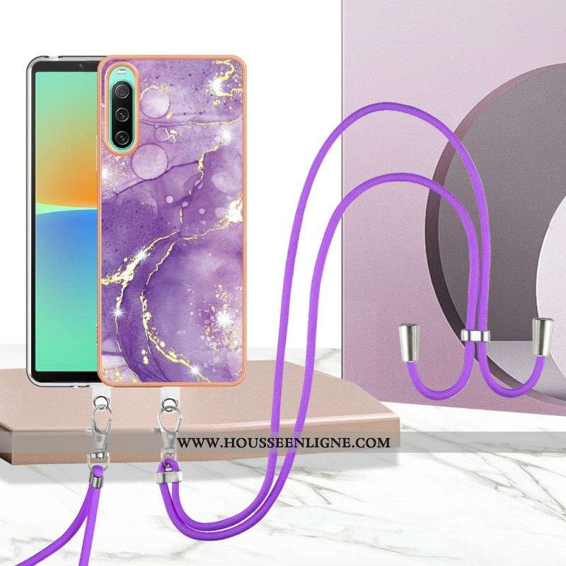 Coque Sony Xperia 10 IV à Cordon Marbre
