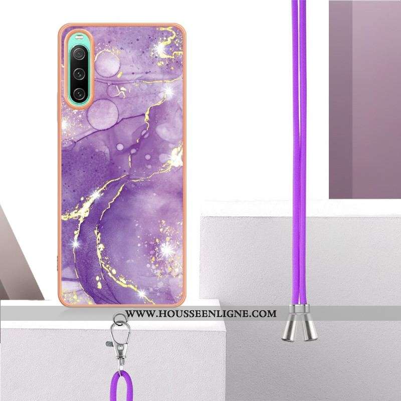 Coque Sony Xperia 10 IV à Cordon Marbre