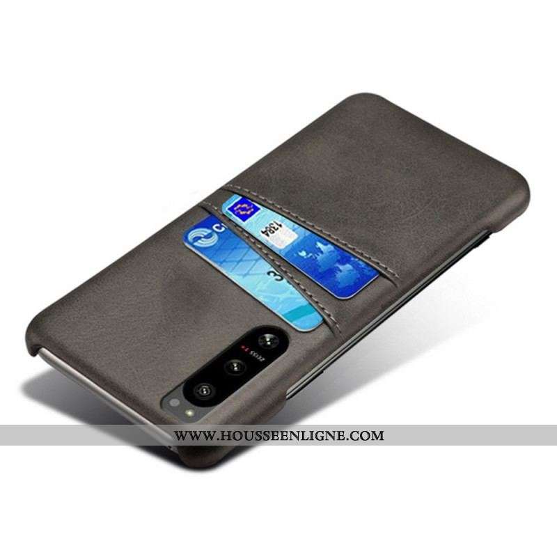 Coque Sony Xperia 5 IV Effet Cuir Porte-Cartes