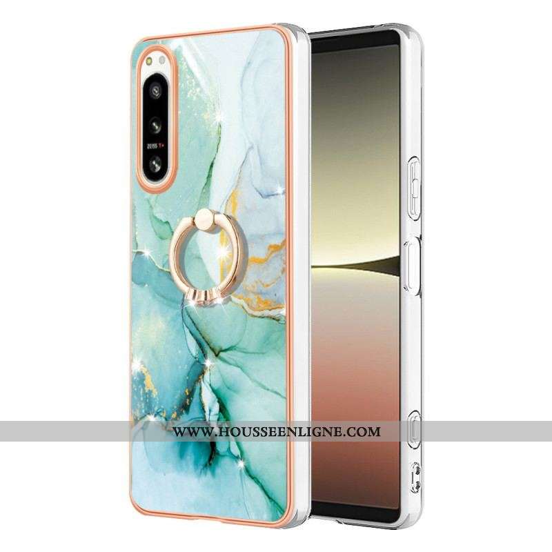 Coque Sony Xperia 5 IV Marbre avec Anneau-Support