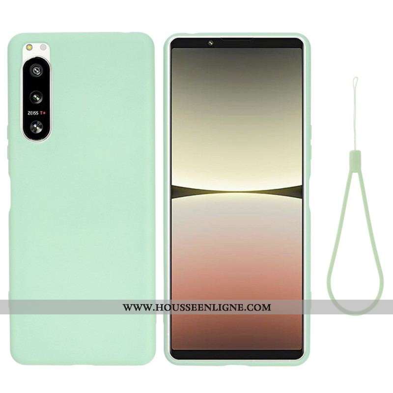 Coque Sony Xperia 5 IV Silicone Liquide à Lanière