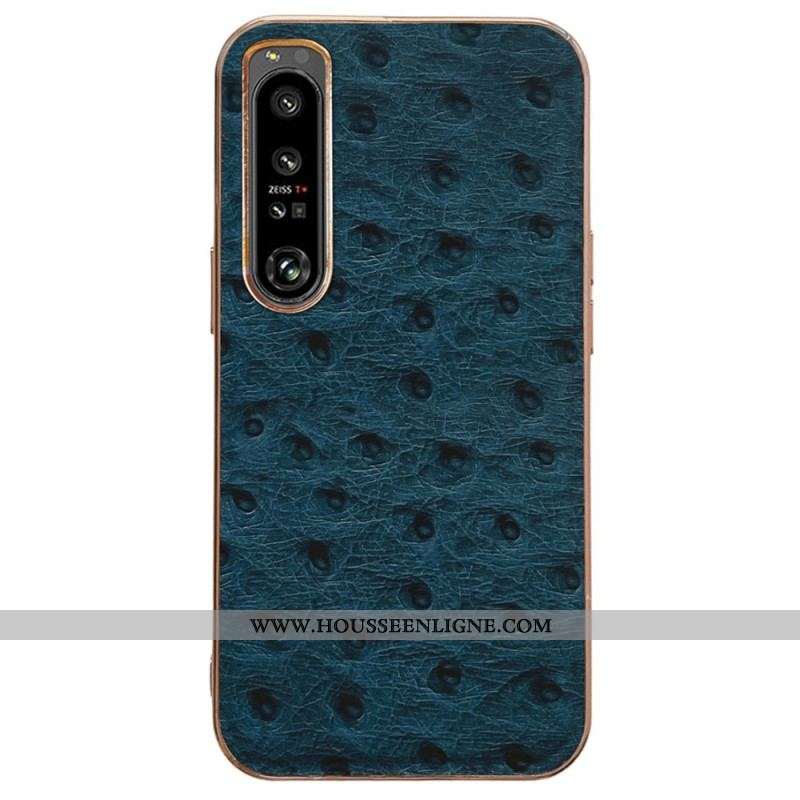 Coque Sony Xperia 5 IV Véritable Cuir Style Autruche