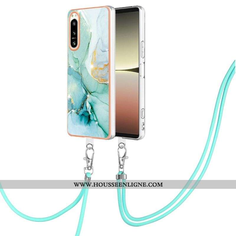 Coque Sony Xperia 5 IV à Cordon Marbre