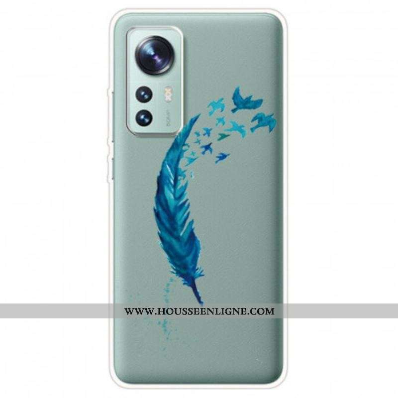 Coque  Xiaomi 12 / 12X  Belle Plume Bleue