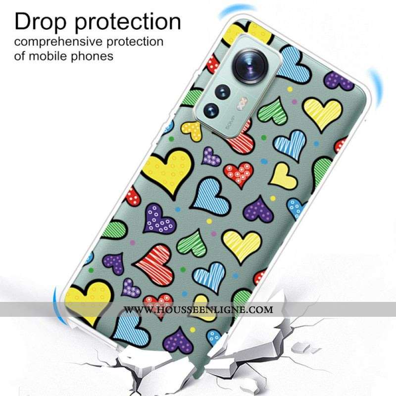 Coque  Xiaomi 12 / 12X  Coeurs Multicolores