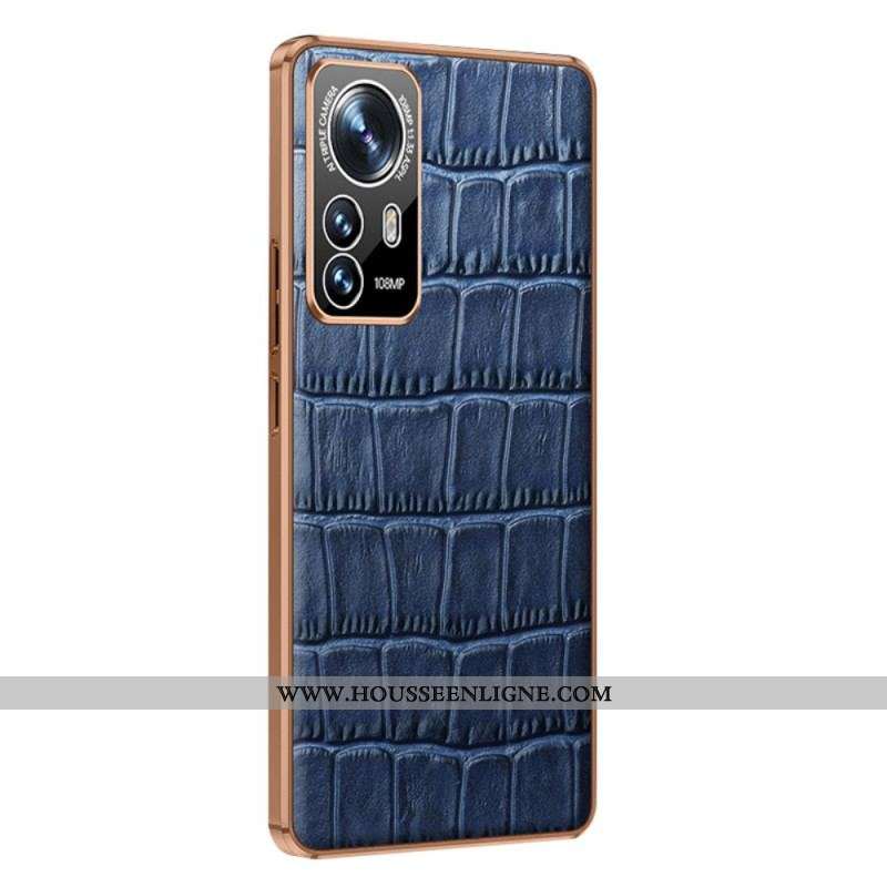 Coque Xiaomi 12 / 12X Cuir Véritable Texture Crocodile