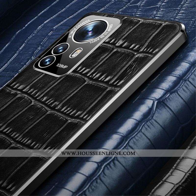 Coque Xiaomi 12 / 12X Cuir Véritable Texture Crocodile