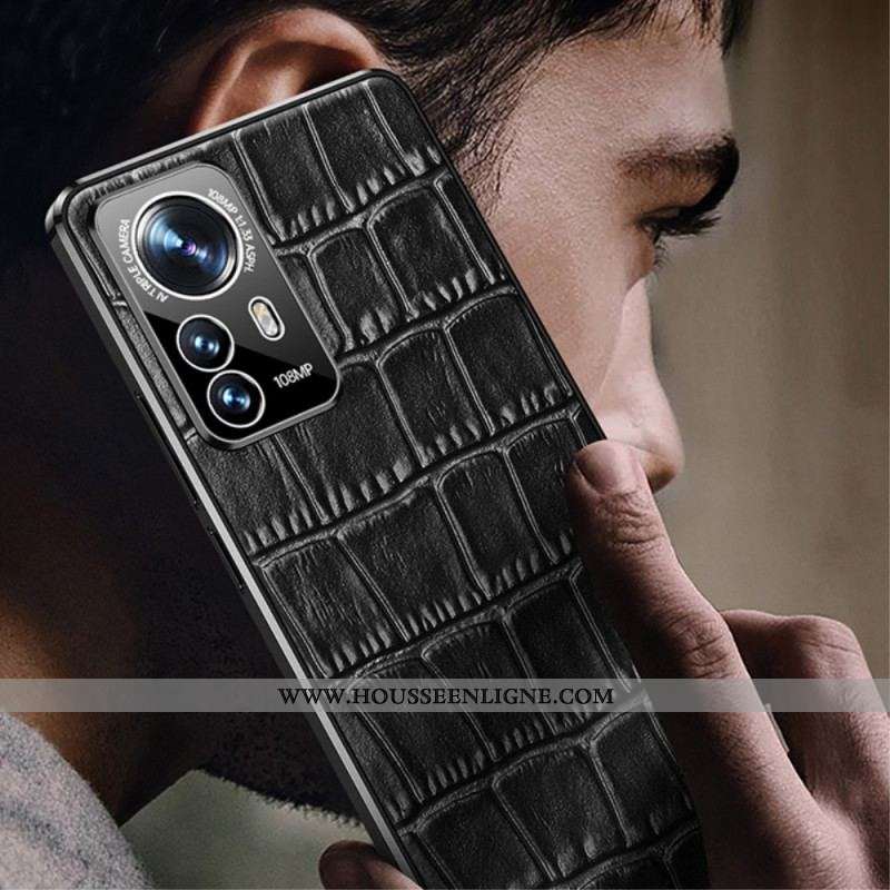 Coque Xiaomi 12 / 12X Cuir Véritable Texture Crocodile