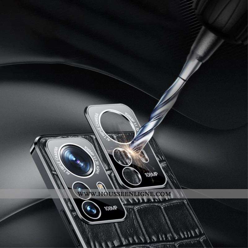 Coque Xiaomi 12 / 12X Cuir Véritable Texture Crocodile