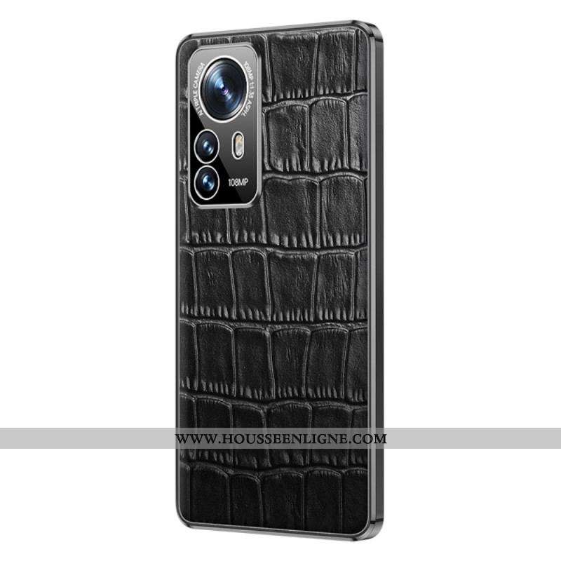 Coque Xiaomi 12 / 12X Cuir Véritable Texture Crocodile