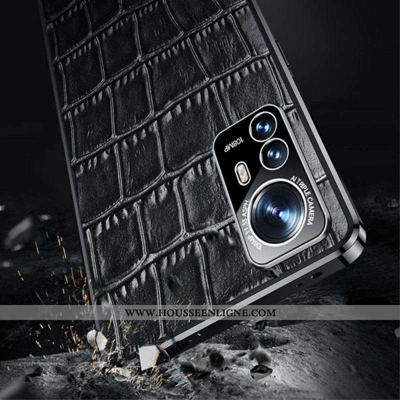 Coque Xiaomi 12 / 12X Cuir Véritable Texture Crocodile