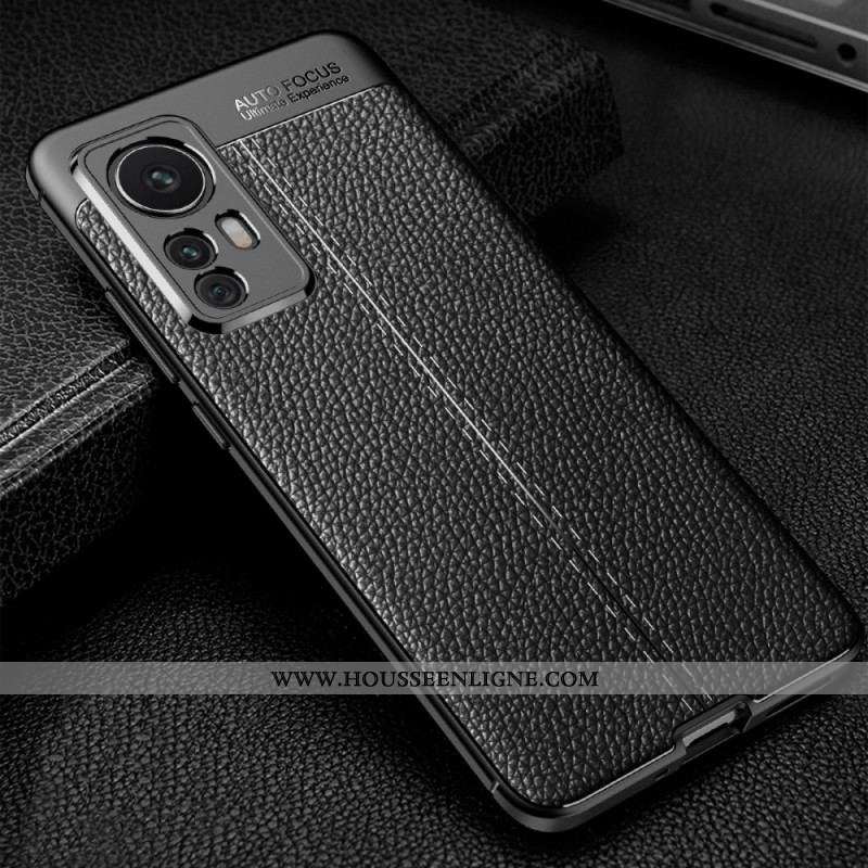 Coque  Xiaomi 12 / 12X Effet Cuir Litchi Double Line