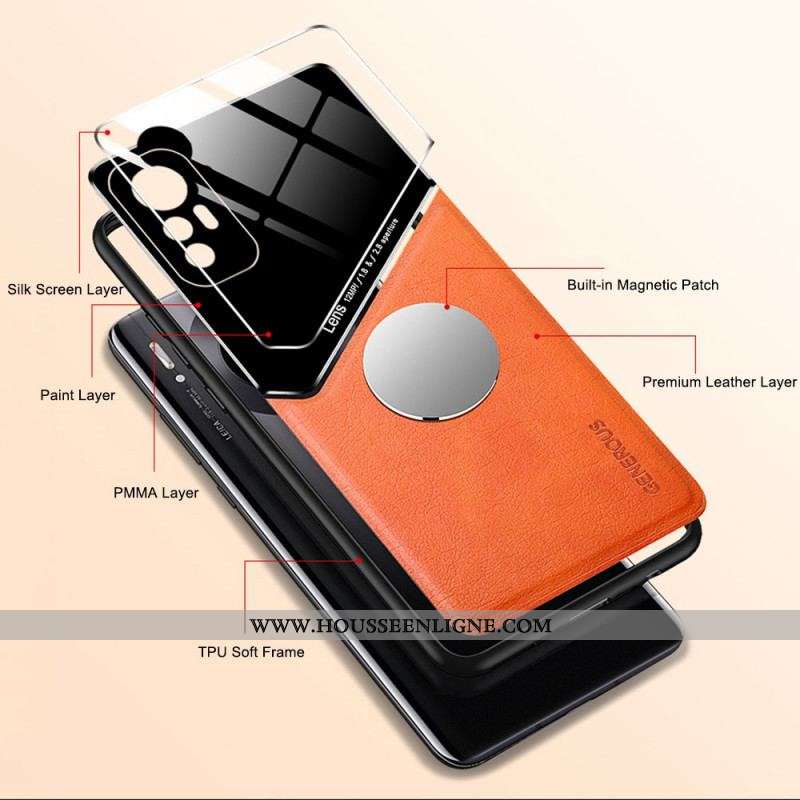 Coque  Xiaomi 12 / 12X  Effet Cuir Magnétique