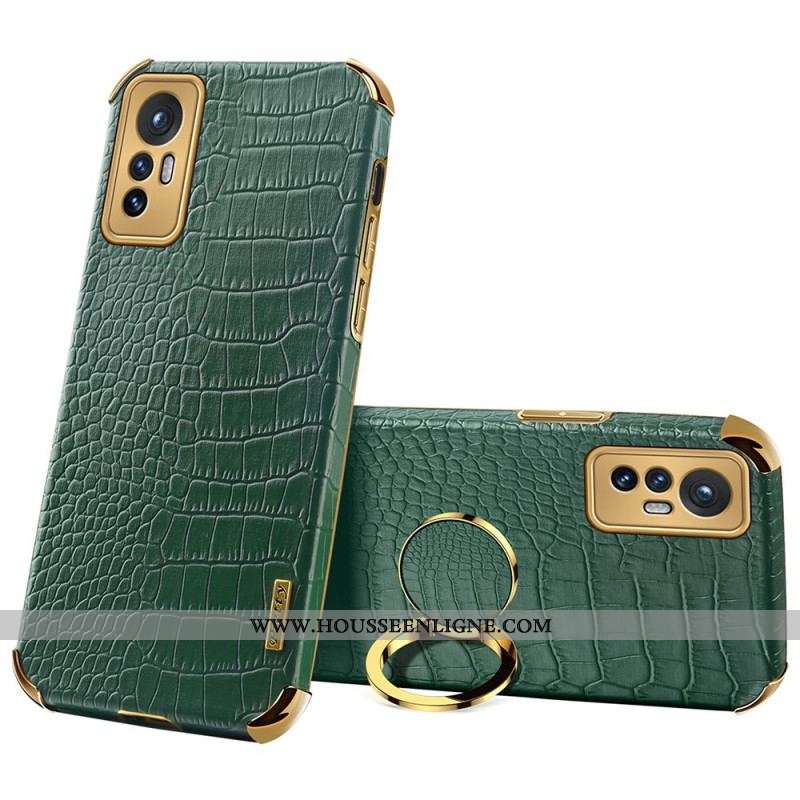 Coque  Xiaomi 12 / 12X  Effet Peau de Crocodile Anneau-Support