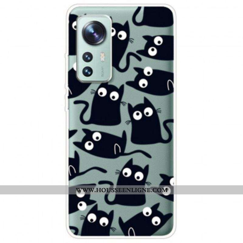 Coque  Xiaomi 12 / 12X  Multiples Chats Noirs