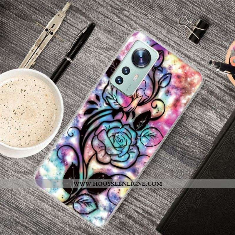 Coque  Xiaomi 12 / 12X  Silicone Fleur Graphique