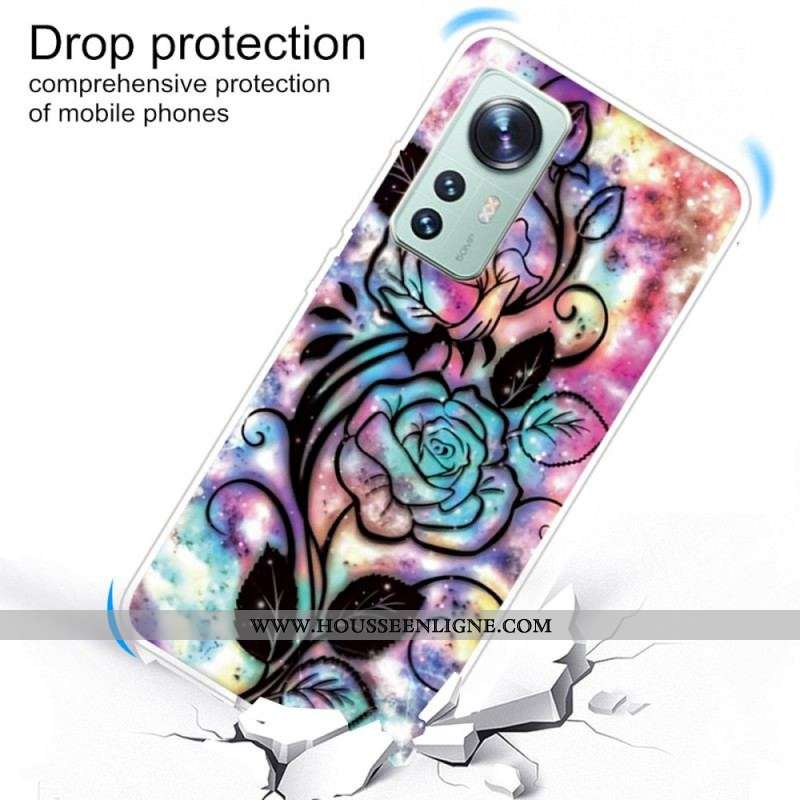 Coque  Xiaomi 12 / 12X  Silicone Fleur Graphique