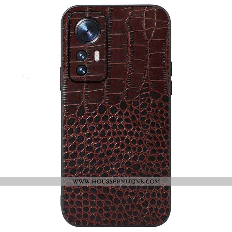 Coque  Xiaomi 12 / 12X  Véritable Cuir Texture Crocodile