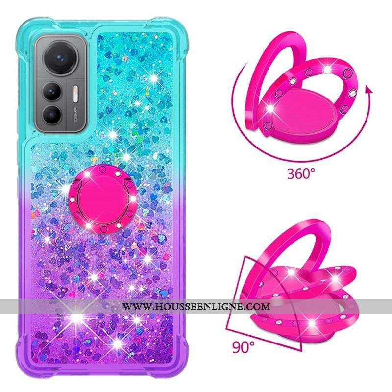 Coque Xiaomi 12 Lite Paillettes Anneau-Support