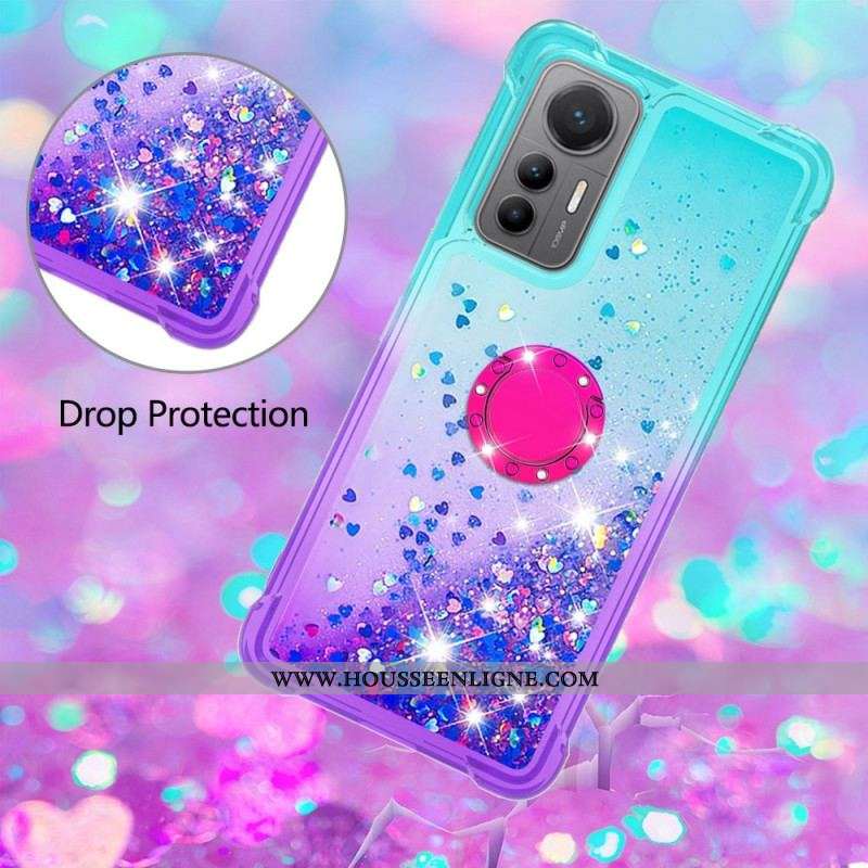Coque Xiaomi 12 Lite Paillettes Anneau-Support