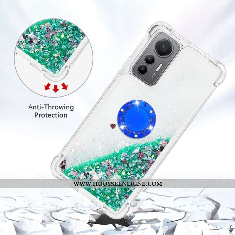 Coque Xiaomi 12 Lite Paillettes Colorées Anneau-Support