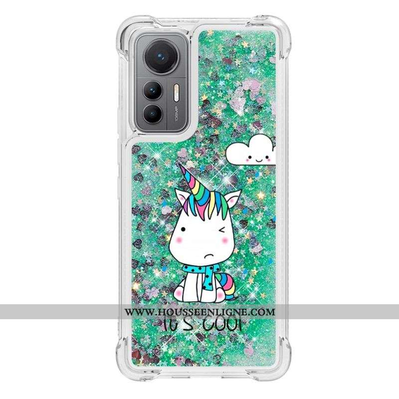 Coque Xiaomi 12 Lite Paillettes Licornes