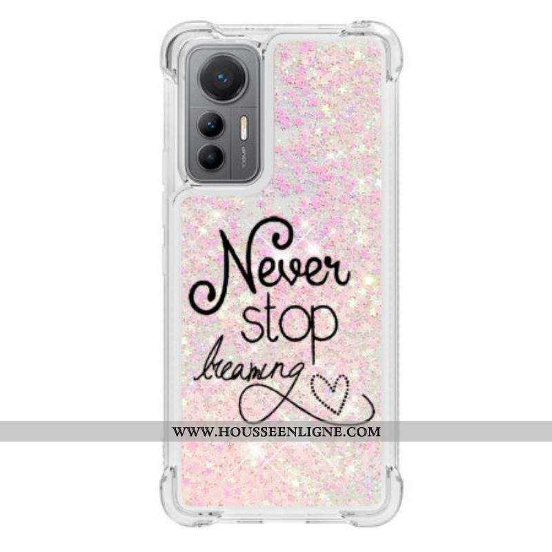 Coque Xiaomi 12 Lite Paillettes Never Stop Dreaming